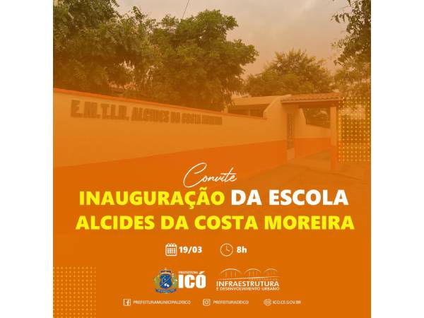 inauguração da Escola Alcides da Costa Moreira, na sede do distrito do Cruzeirinho