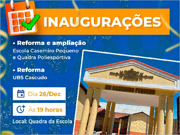 Prefeitura de Icó realiza unauguração de equipamentos públicos no Distrito de Lima Campos